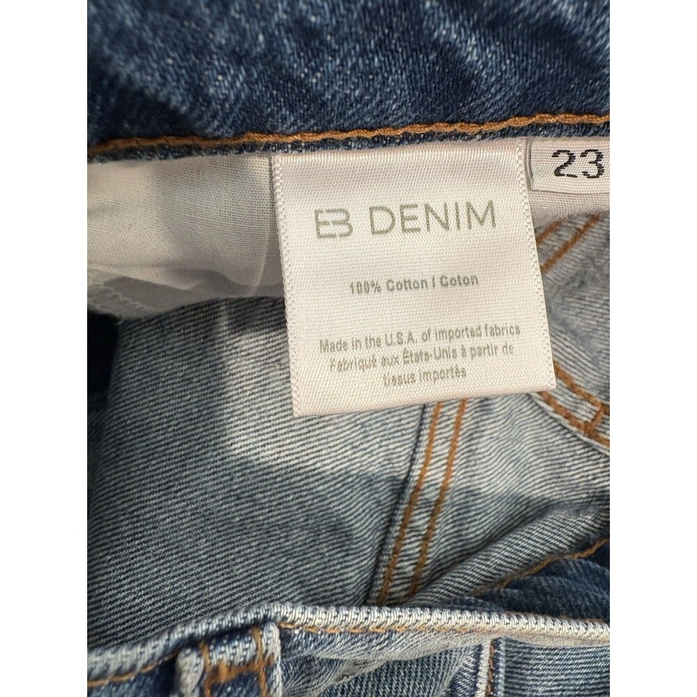 EB Denim womens Unraveled Two Jean size 23 Luca Button Fly Ankle Slit 33" inseam - Picture 8 of 8